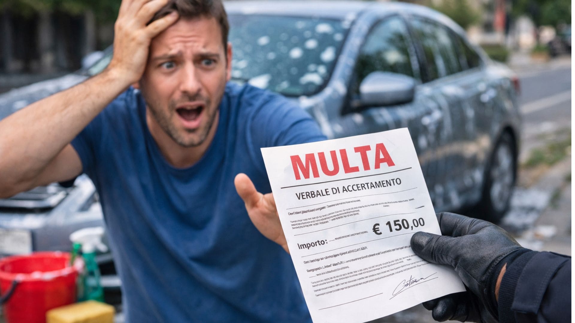 lavare l’auto in strada